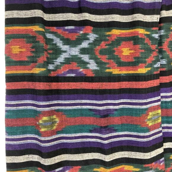 Vintage Hand Woven Maxi Skirt Designer Rebecca Thomas 90s Southwestern Cotton 8 - Picture 6 of 7